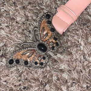 Pink butterfly belt